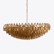 Aurora Chandelier Tiered Amber Glass Vintage - Blowlighting