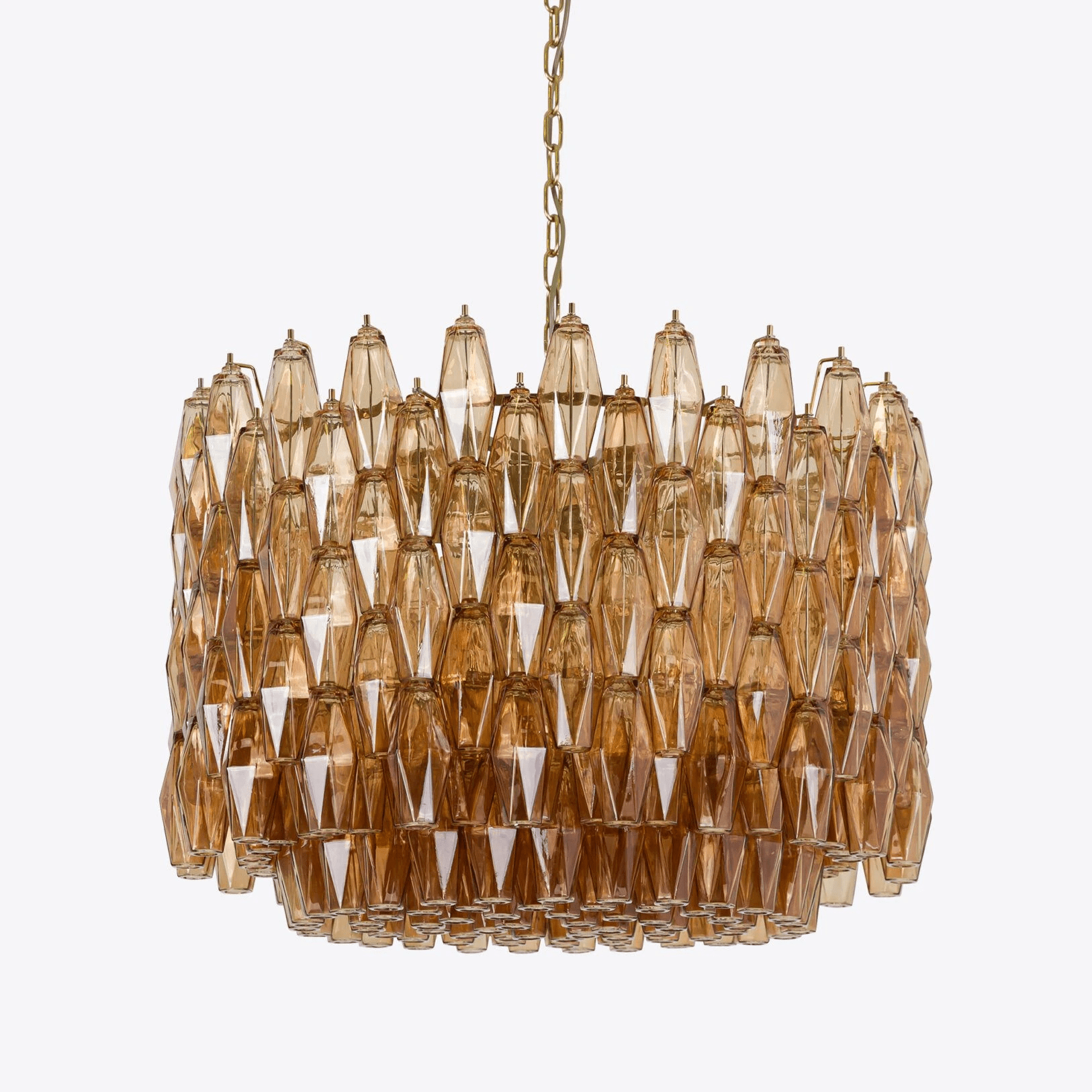 Aurora Chandelier Drum Amber Glass Elegant - Blowlighting