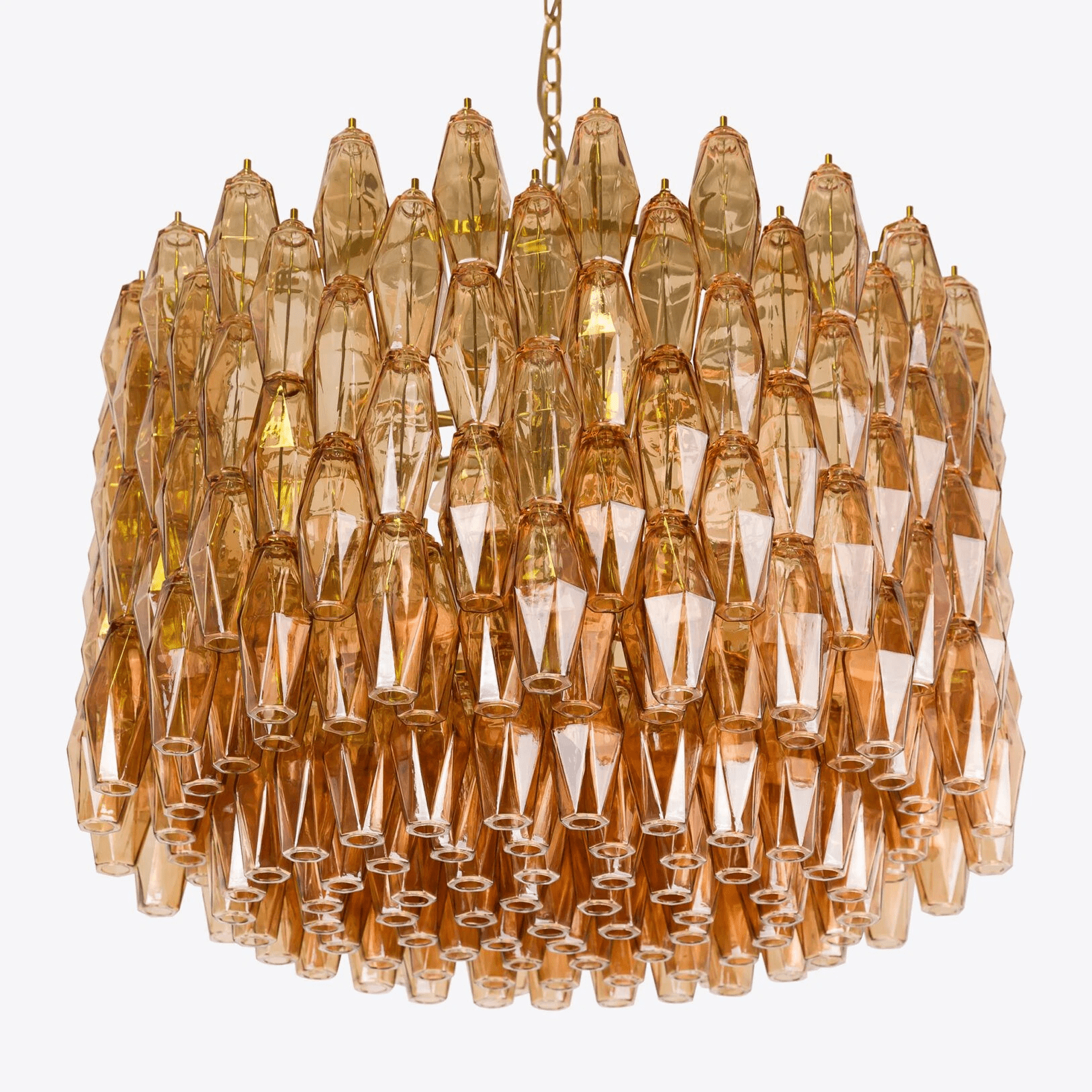 Aurora Chandelier Drum Amber Glass Elegant - Blowlighting