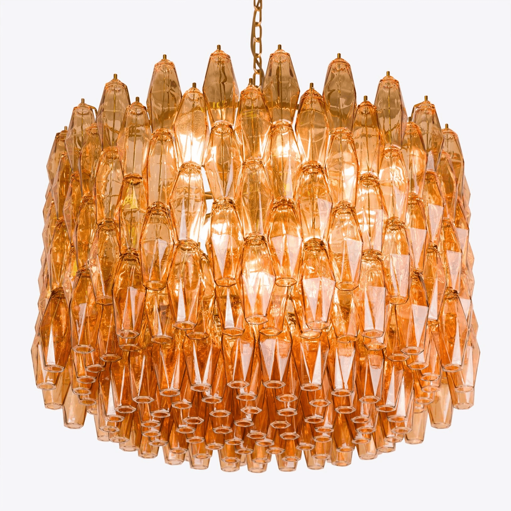 Aurora Chandelier Drum Amber Glass Elegant - Blowlighting