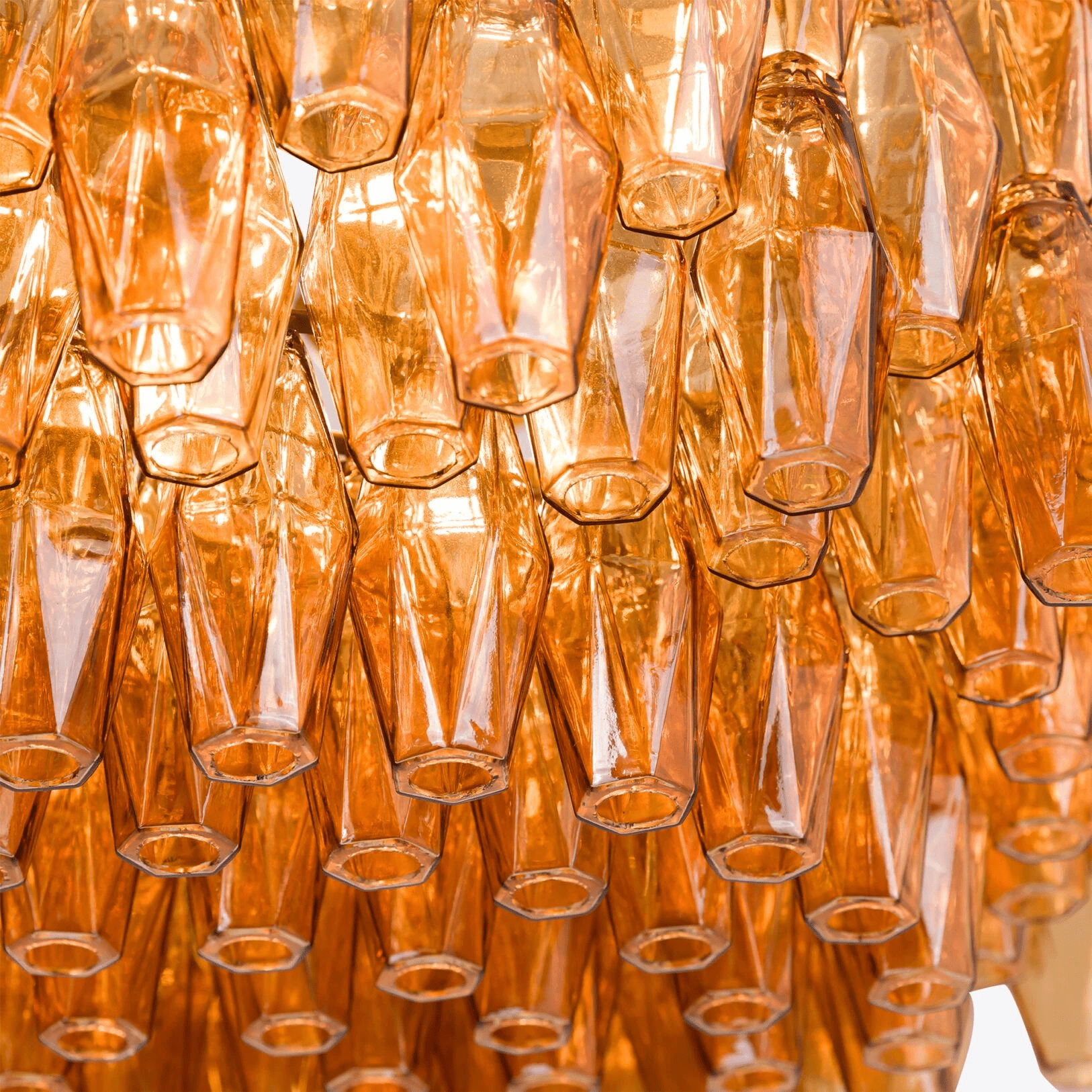 Aurora Chandelier Drum Amber Glass Elegant - Blowlighting