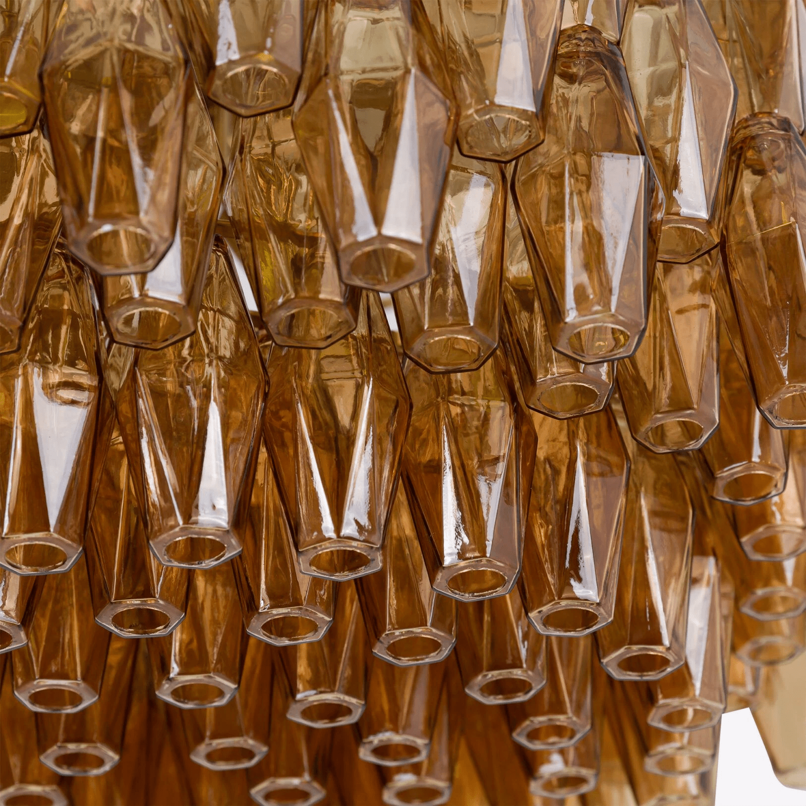 Aurora Chandelier Drum Amber Glass Elegant - Blowlighting