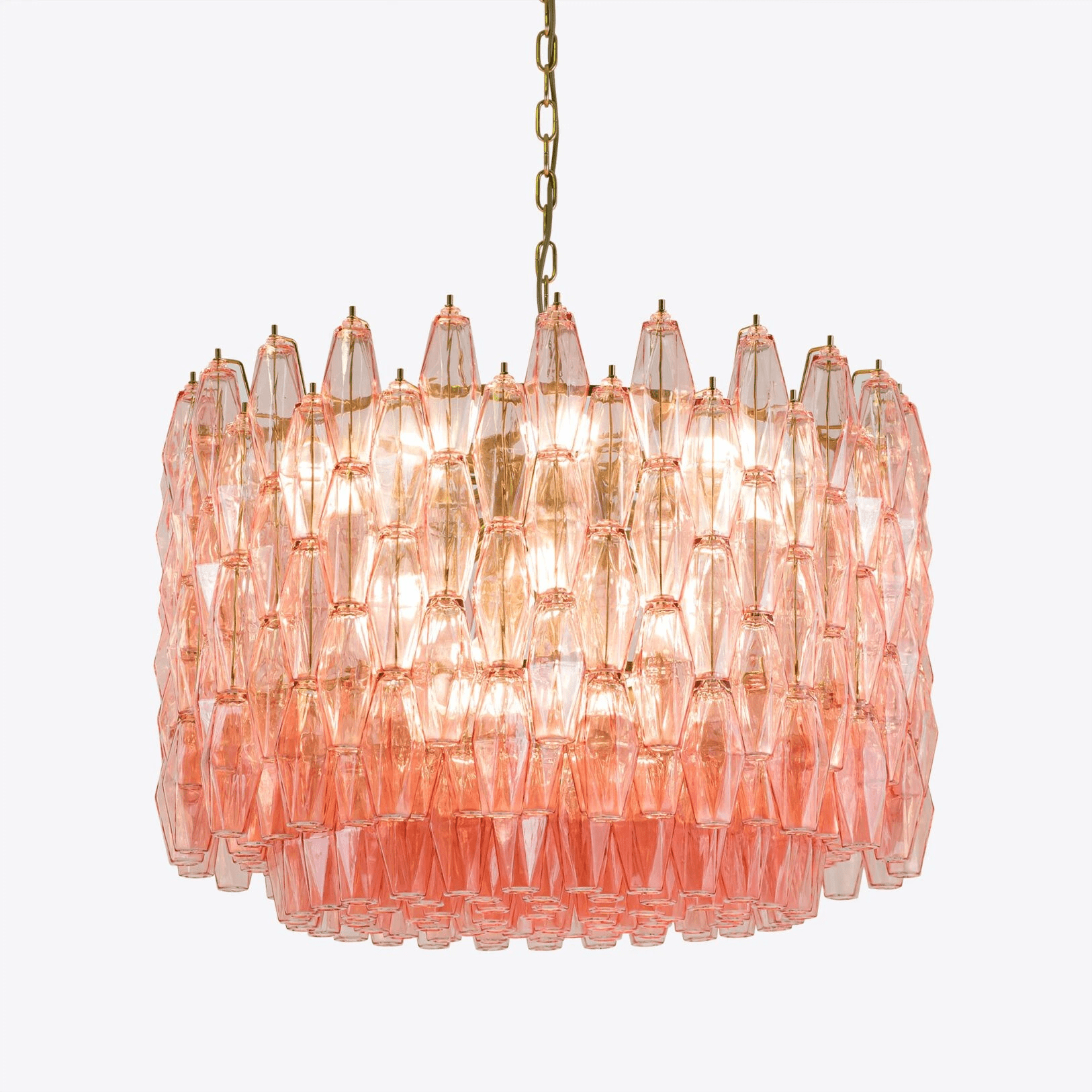 Aurora Chandelier Drum Amber Glass Elegant - Blowlighting