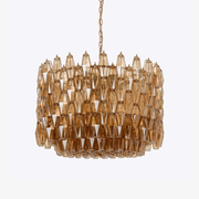 Aurora Chandelier Drum Amber Glass Elegant - Blowlighting