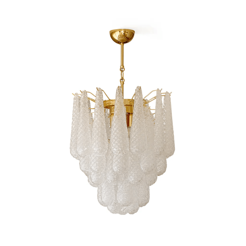 Aurora Chandelier Murano Glass Drops Frosted Teardrop - Blowlighting