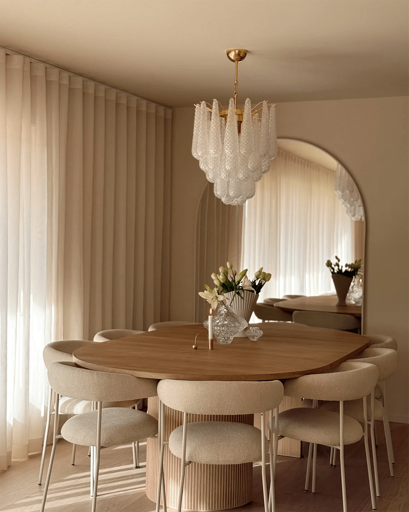 Aurora Chandelier Murano Glass Drops Frosted Teardrop - Blowlighting