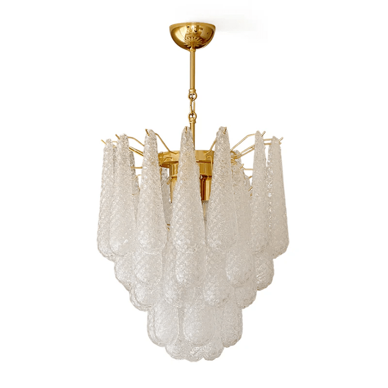 Aurora Chandelier Murano Glass Drops Frosted Teardrop - Blowlighting