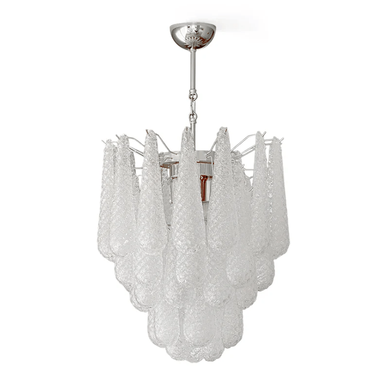 Aurora Chandelier Murano Glass Drops Frosted Teardrop - Blowlighting