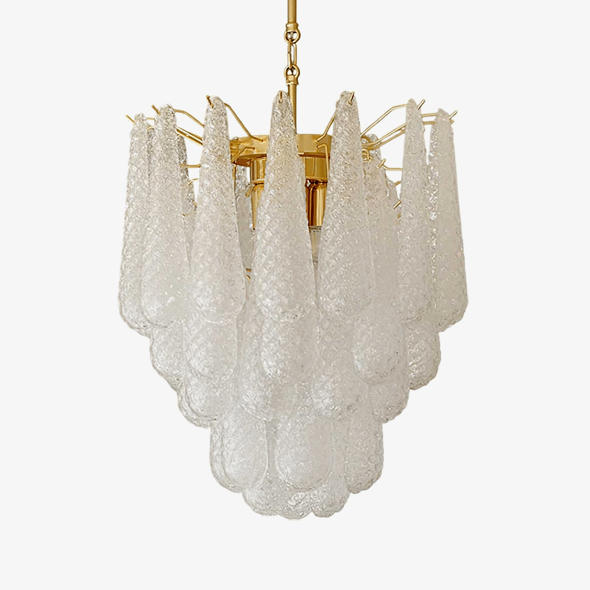 Aurora Chandelier Murano Glass Drops Frosted Teardrop - Blowlighting