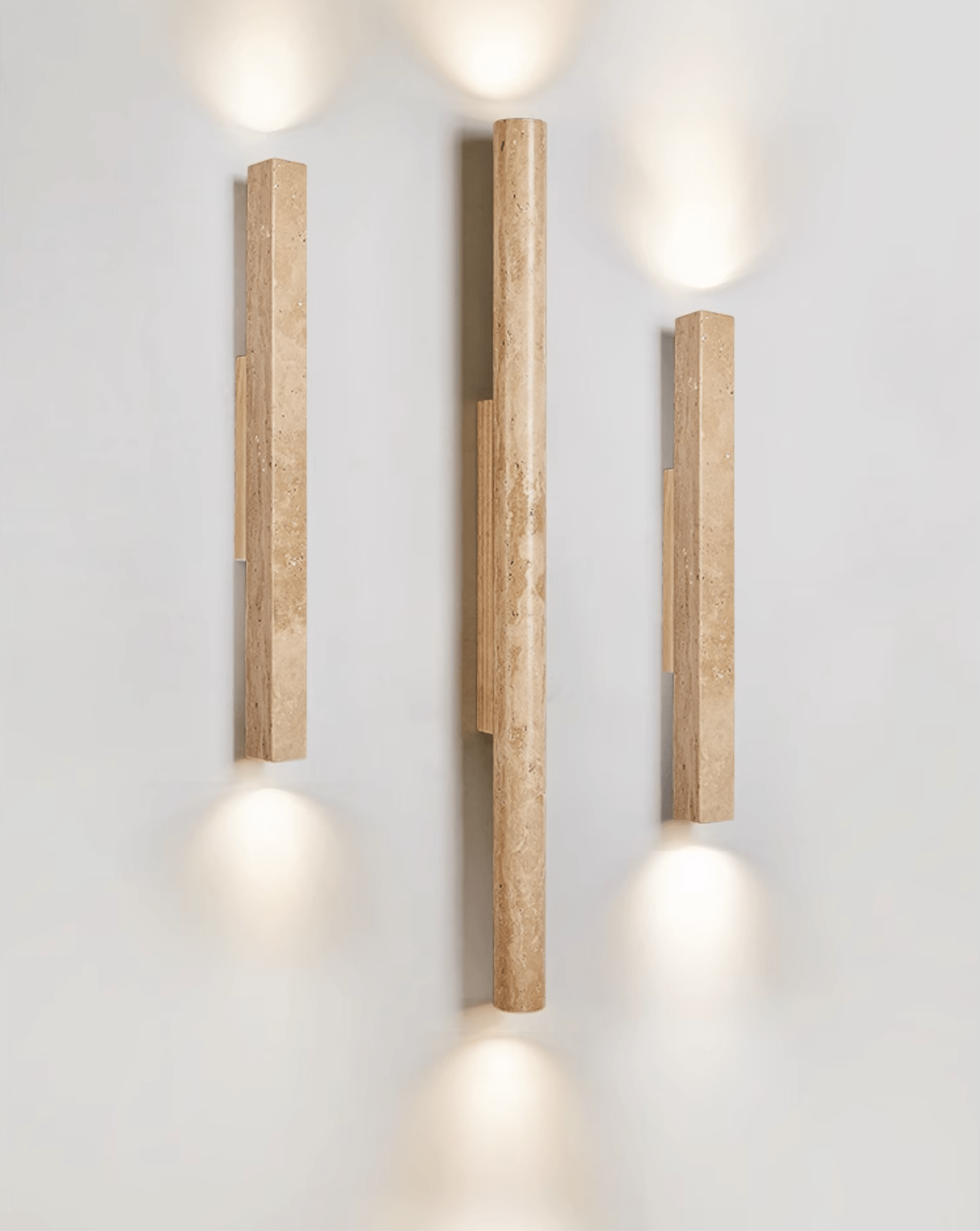 Cathais Minimalist Travertine Wall Light - Blowlighting