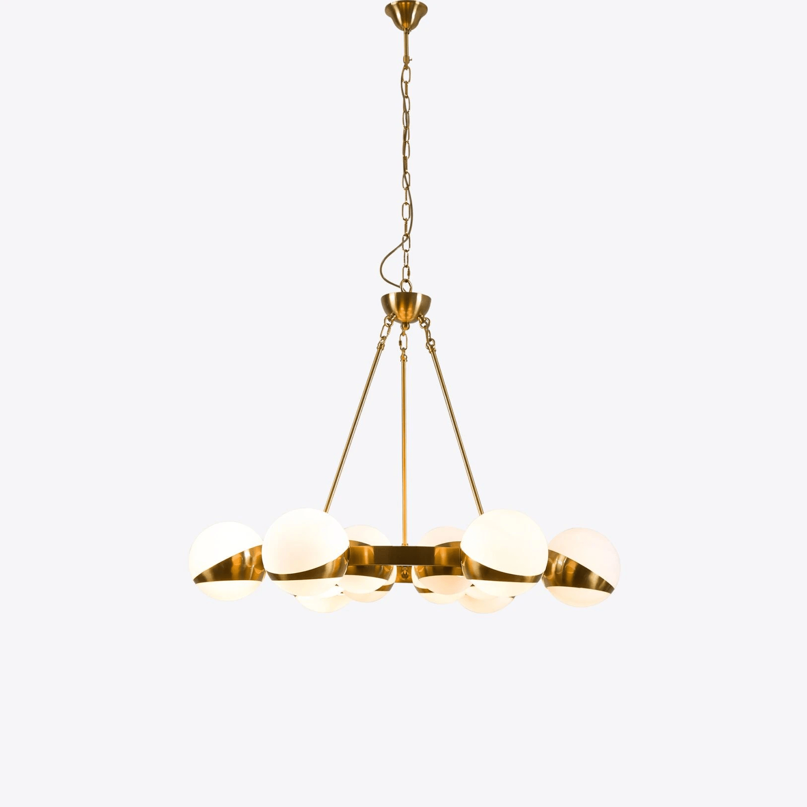 LuminaSphere Modern Brass Chandelier - Blowlighting