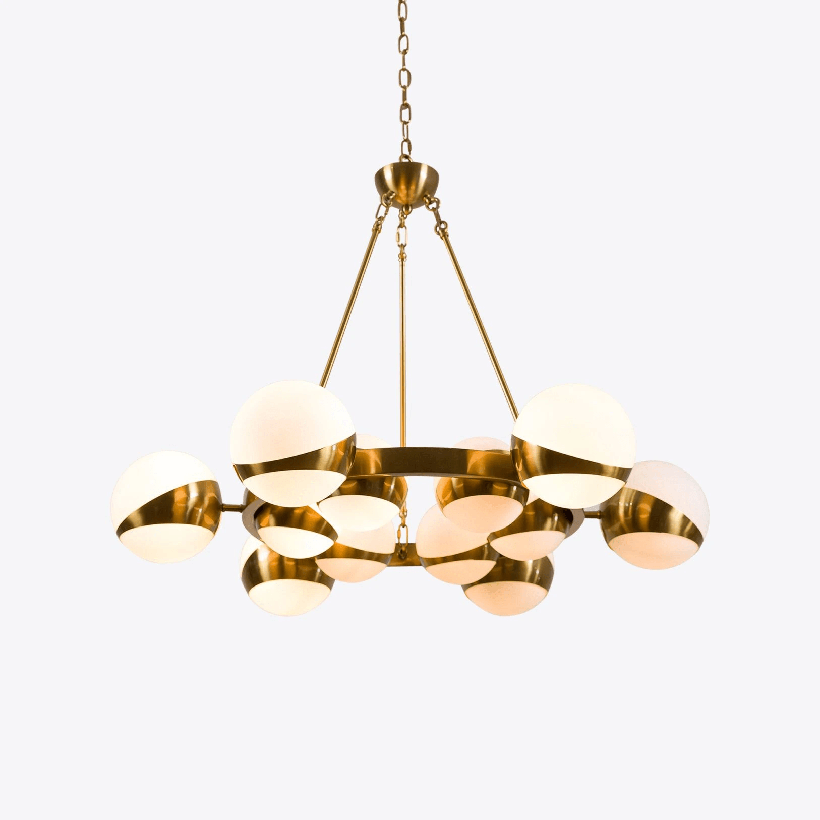 LuminaSphere Modern Brass Chandelier - Blowlighting
