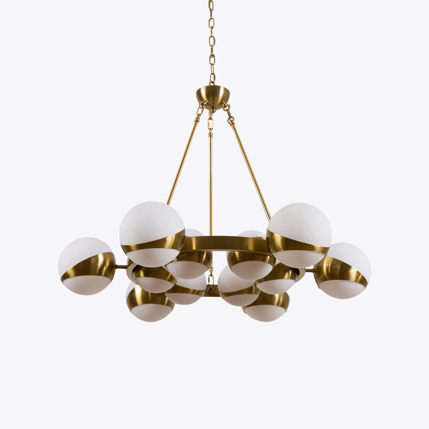 LuminaSphere Modern Brass Chandelier - Blowlighting