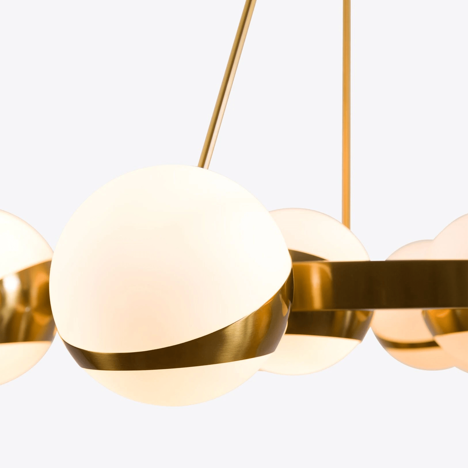 LuminaSphere Modern Brass Chandelier - Blowlighting