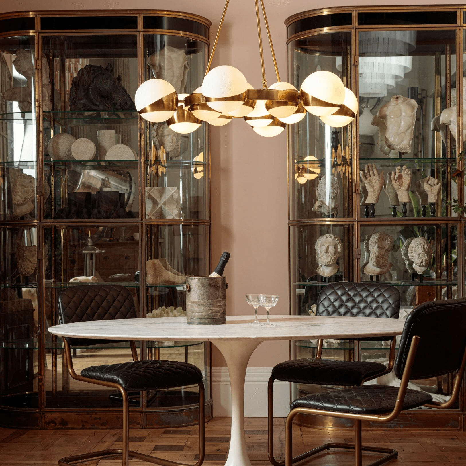 LuminaSphere Modern Brass Chandelier - Blowlighting