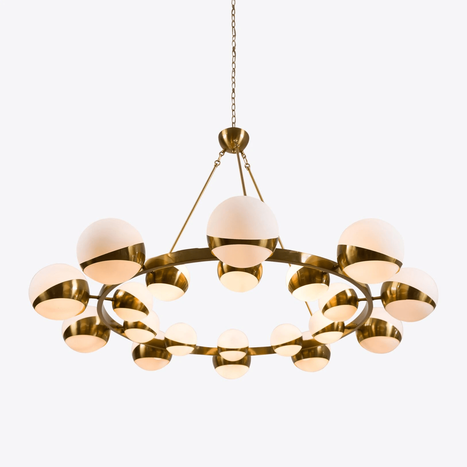 LuminaSphere Modern Brass Chandelier - Blowlighting