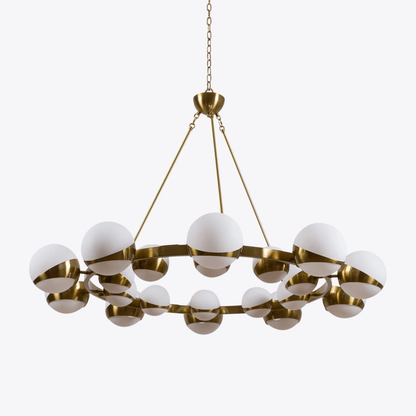 LuminaSphere Modern Brass Chandelier - Blowlighting