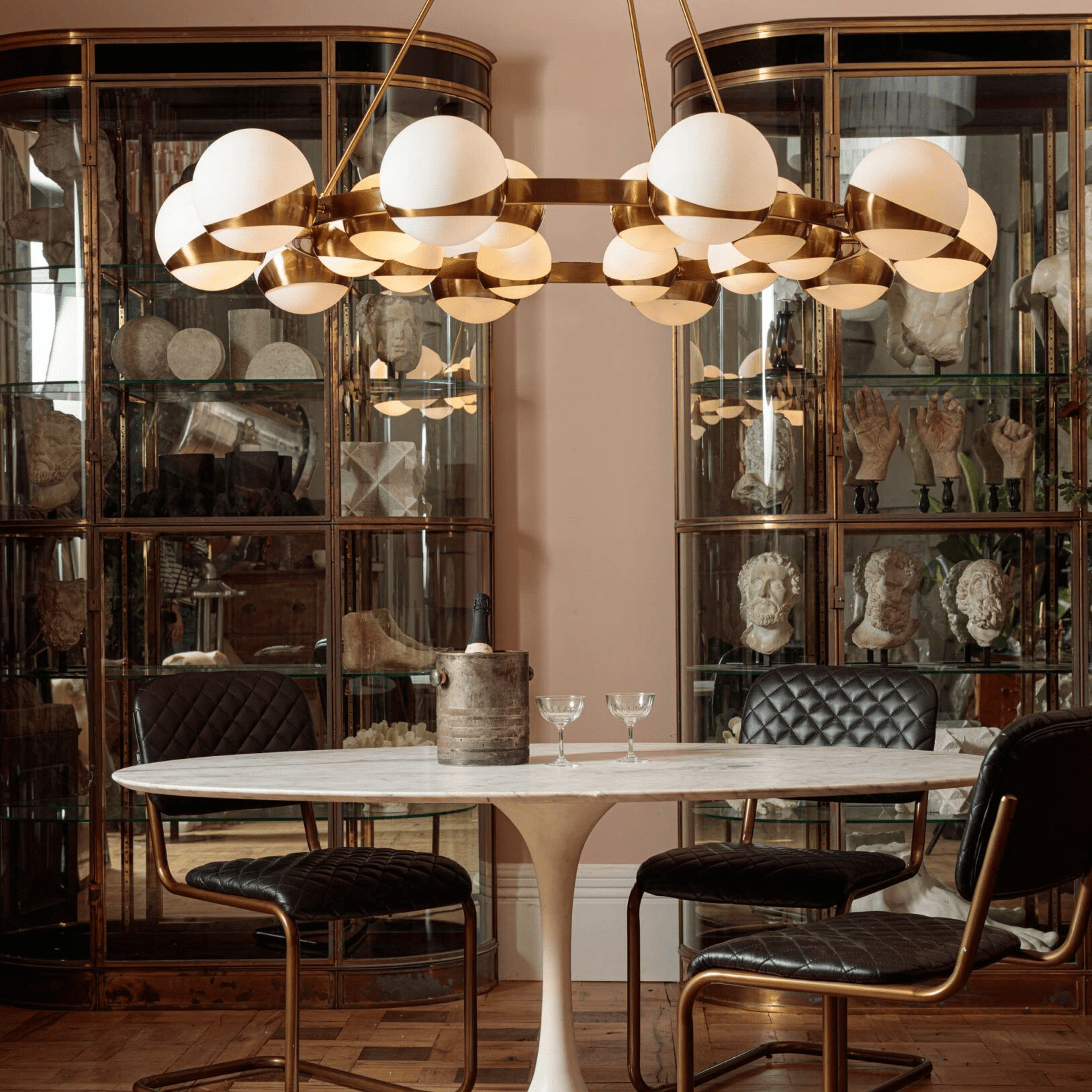 LuminaSphere Modern Brass Chandelier - Blowlighting