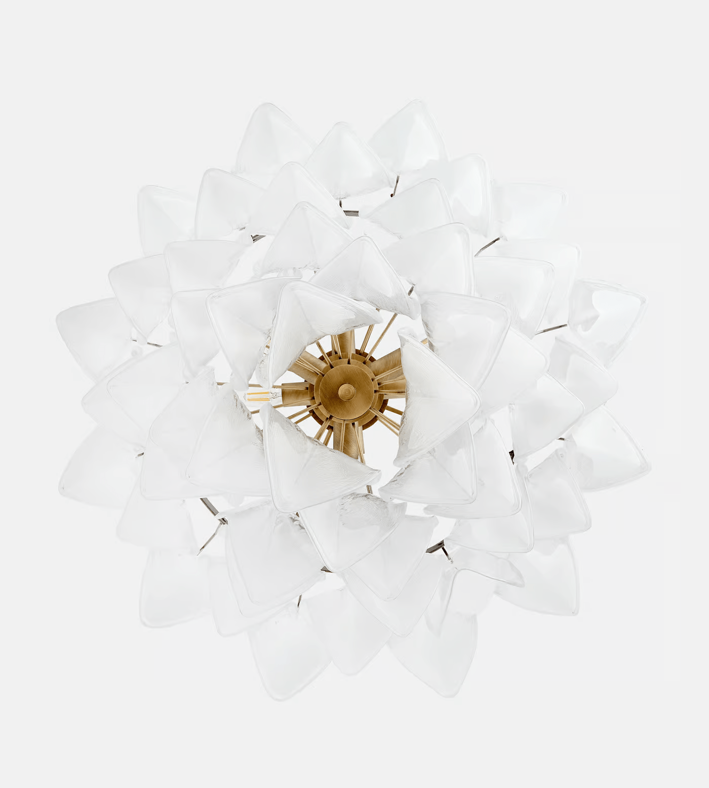 Aurora Chandelier White Leaf Glass Layered Modern - Blowlighting