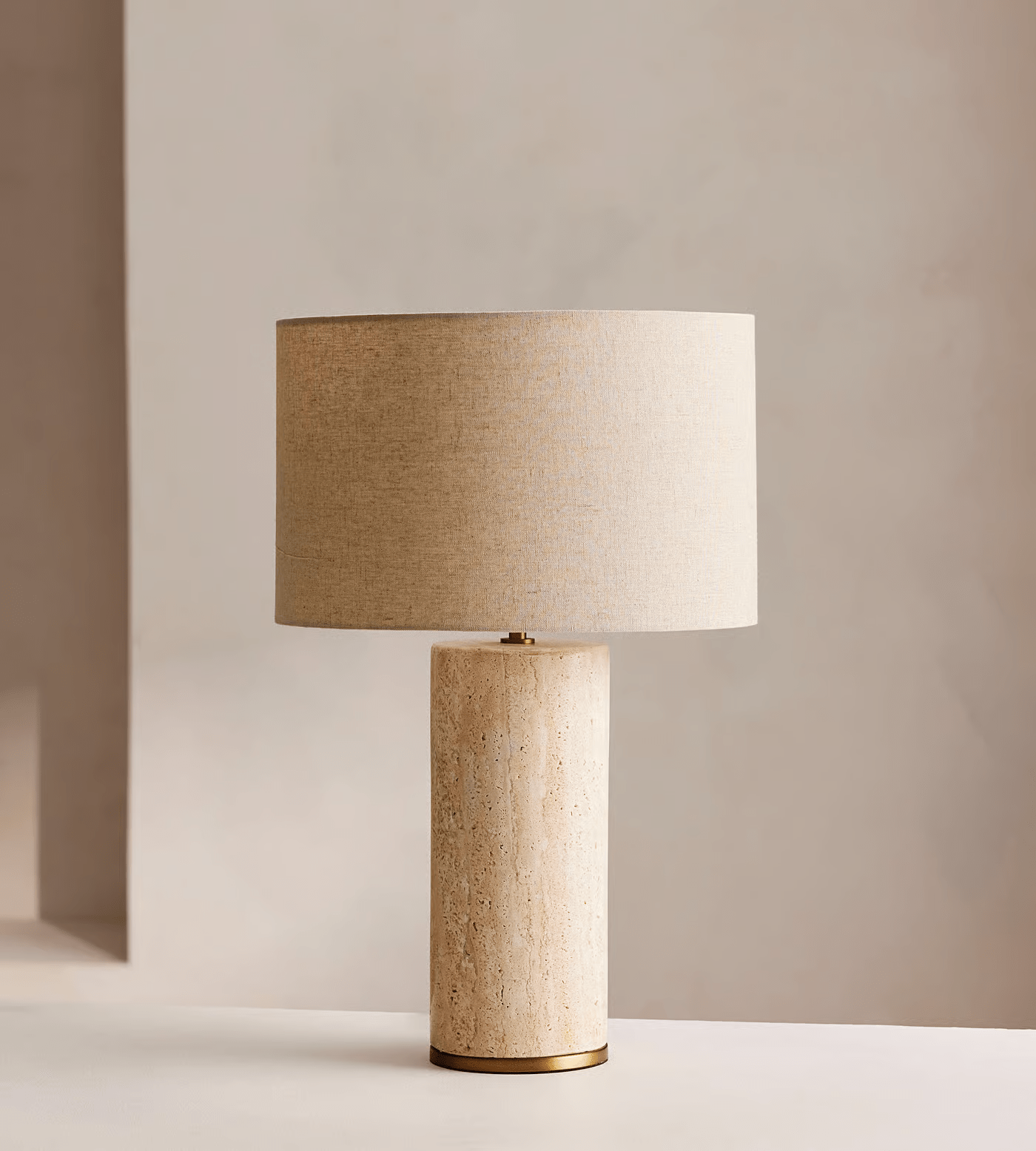 Vonoryra Cylindrical Travertine Table Lamp - Blowlighting