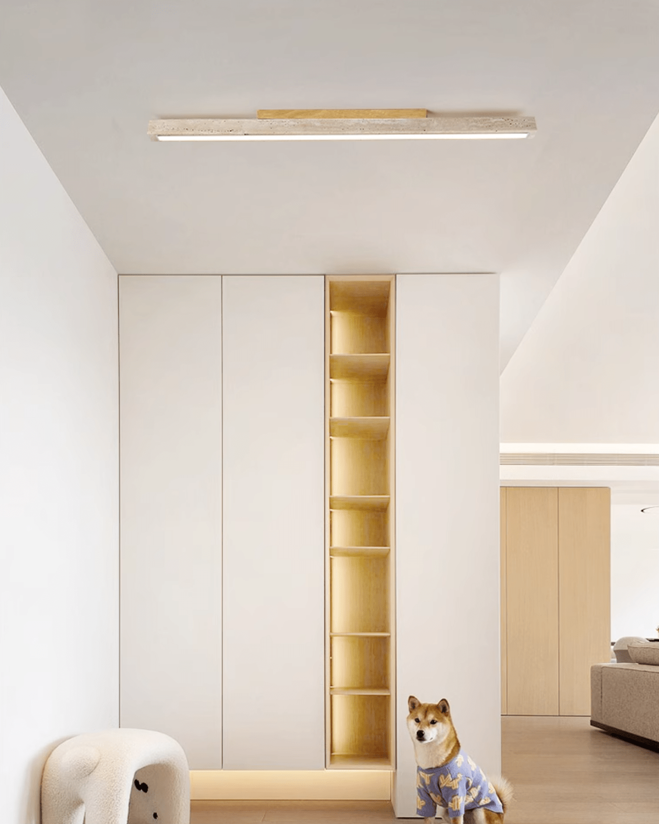 Orvenarae Minimalist Travertine Linear Light - Blowlighting