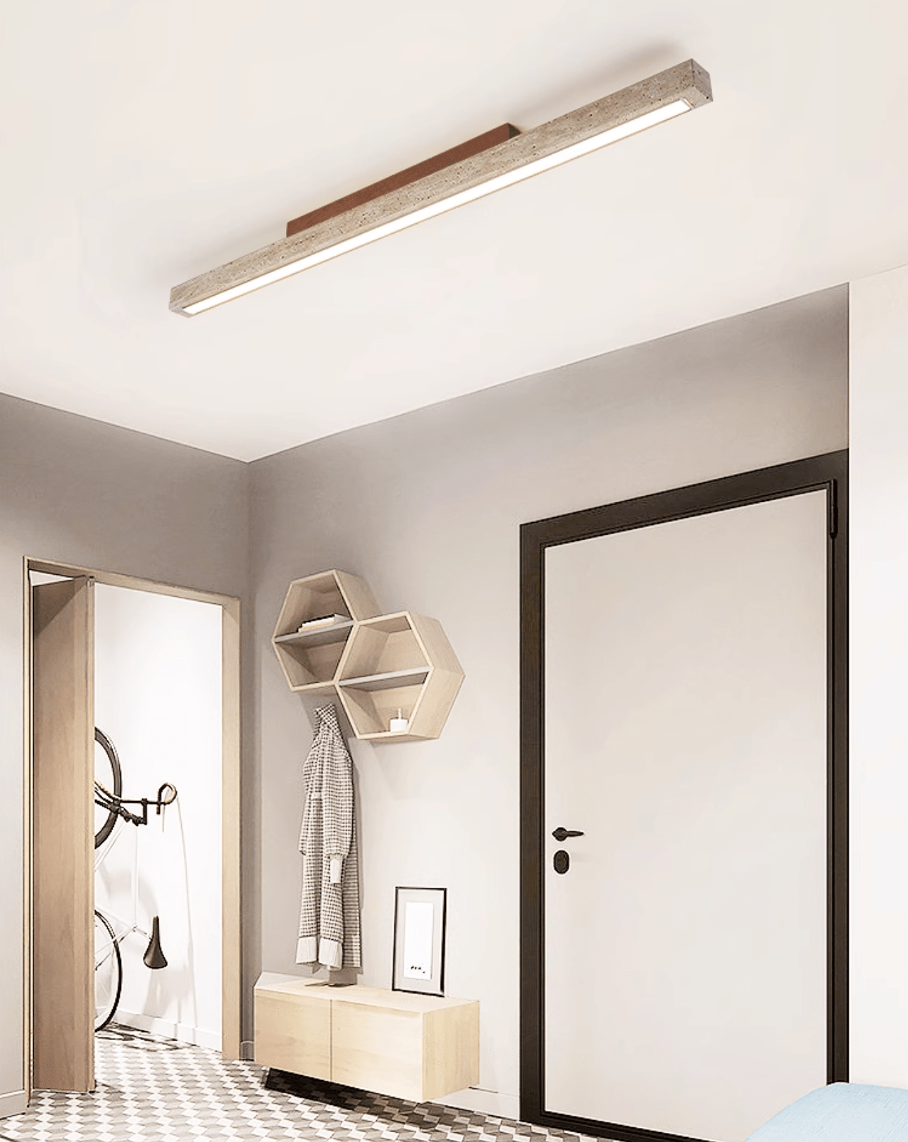 Orvenarae Minimalist Travertine Linear Light - Blowlighting