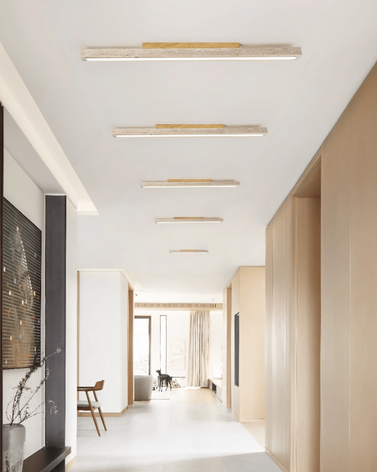Orvenarae Minimalist Travertine Linear Light - Blowlighting
