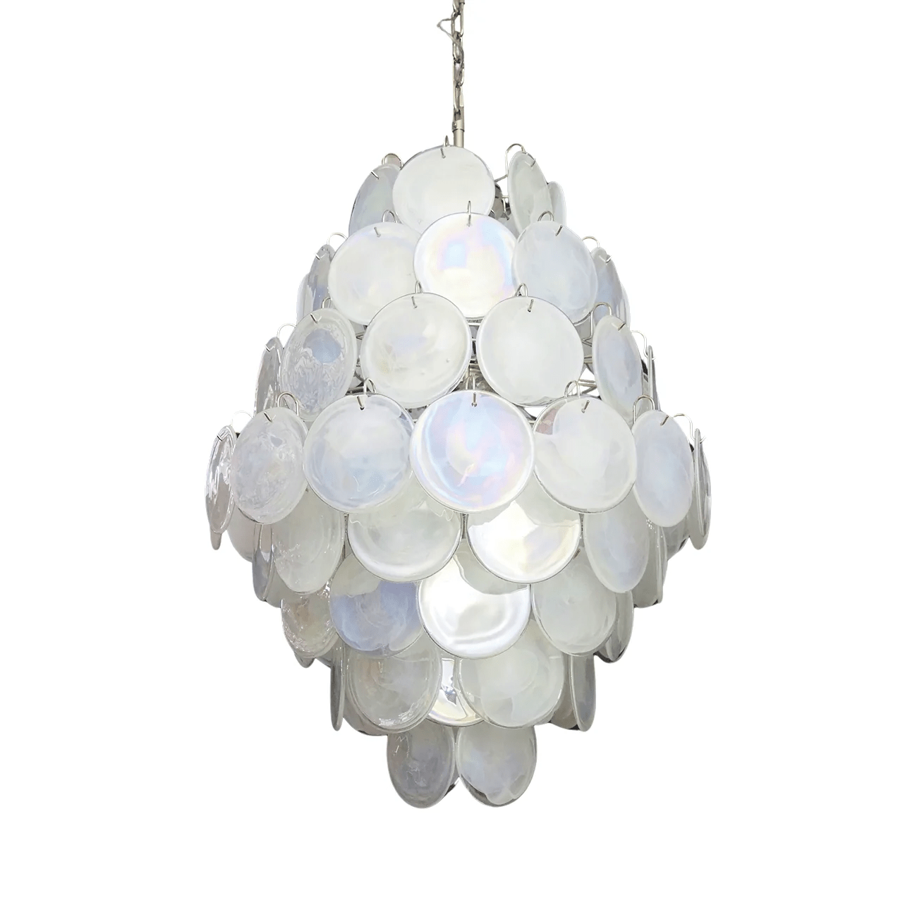 Aurora Chandelier Pink Murano Glass Handblown Discs - Blowlighting