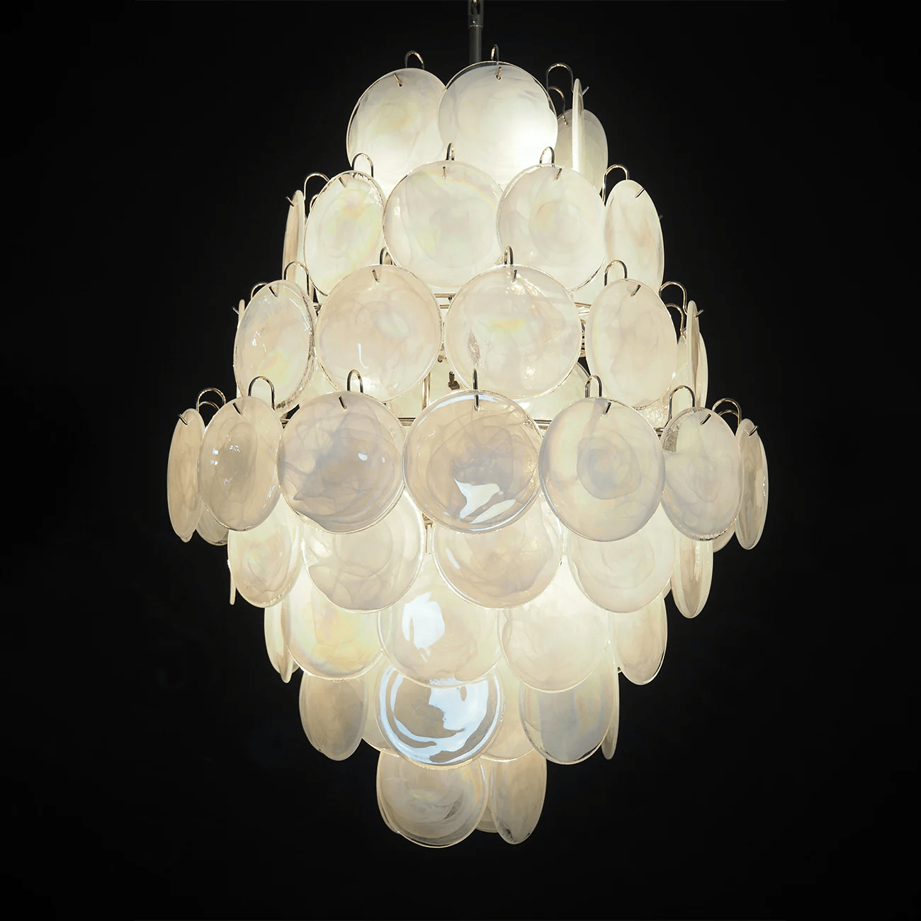 Aurora Chandelier Pink Murano Glass Handblown Discs - Blowlighting