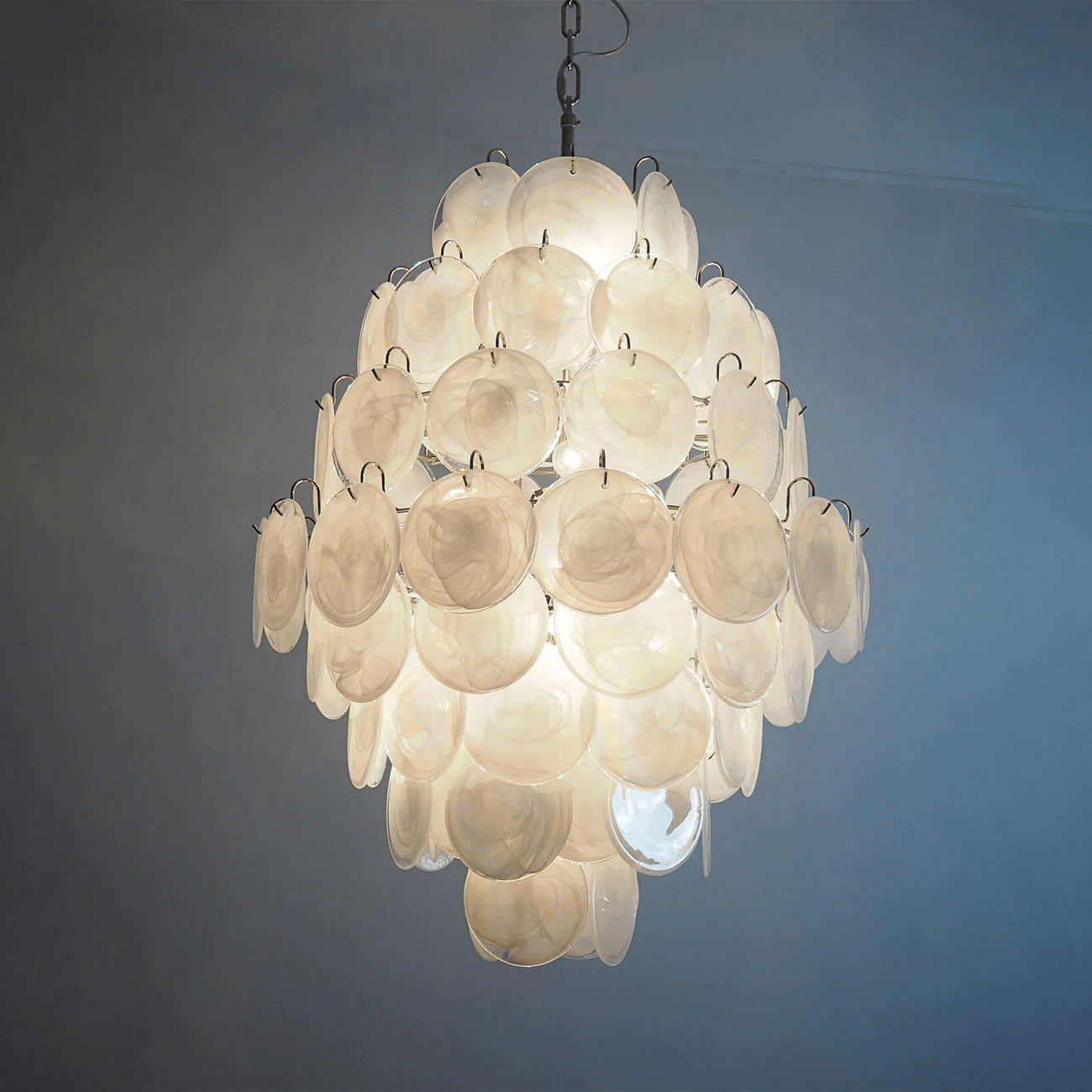 Aurora Chandelier Pink Murano Glass Handblown Discs - Blowlighting