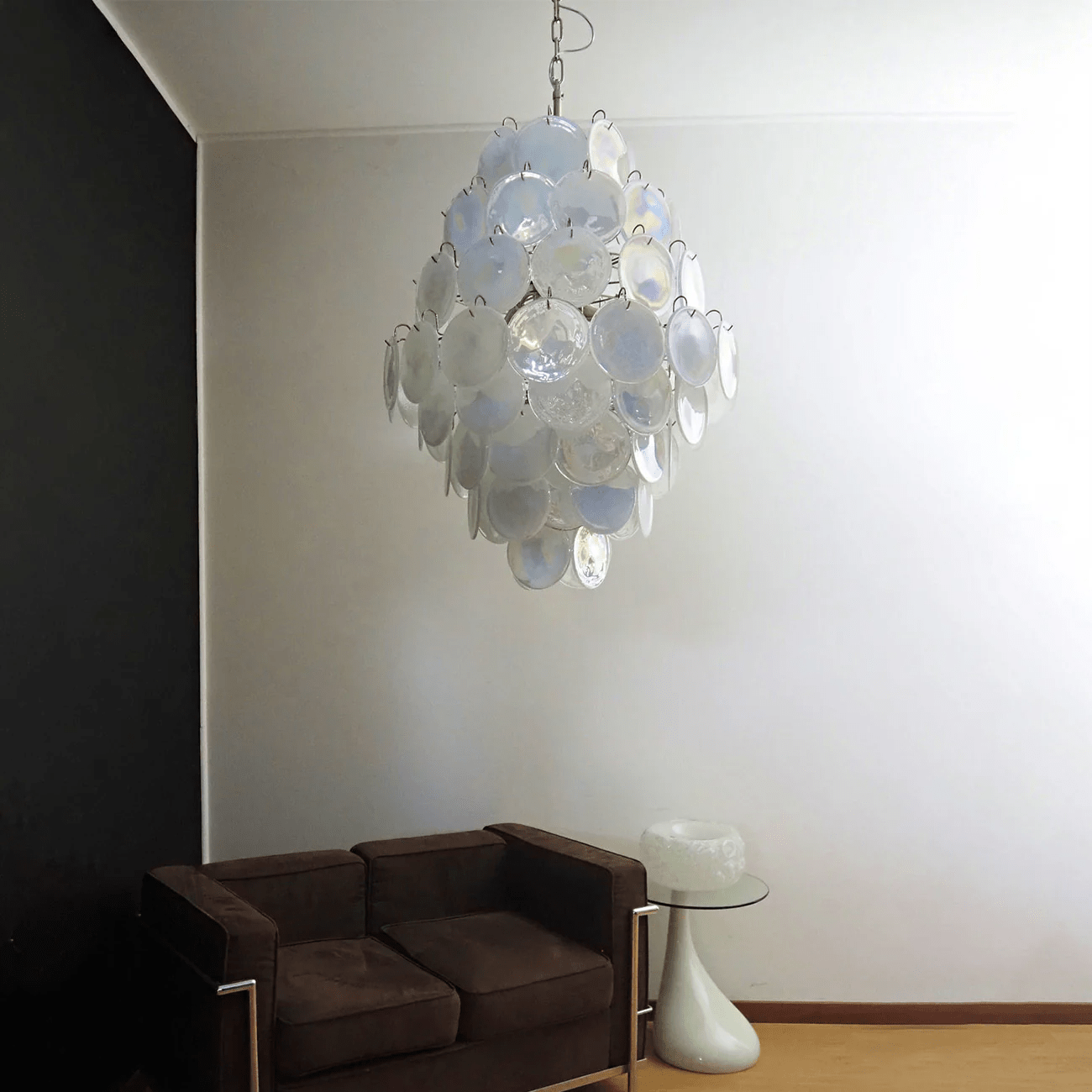 Aurora Chandelier Pink Murano Glass Handblown Discs - Blowlighting