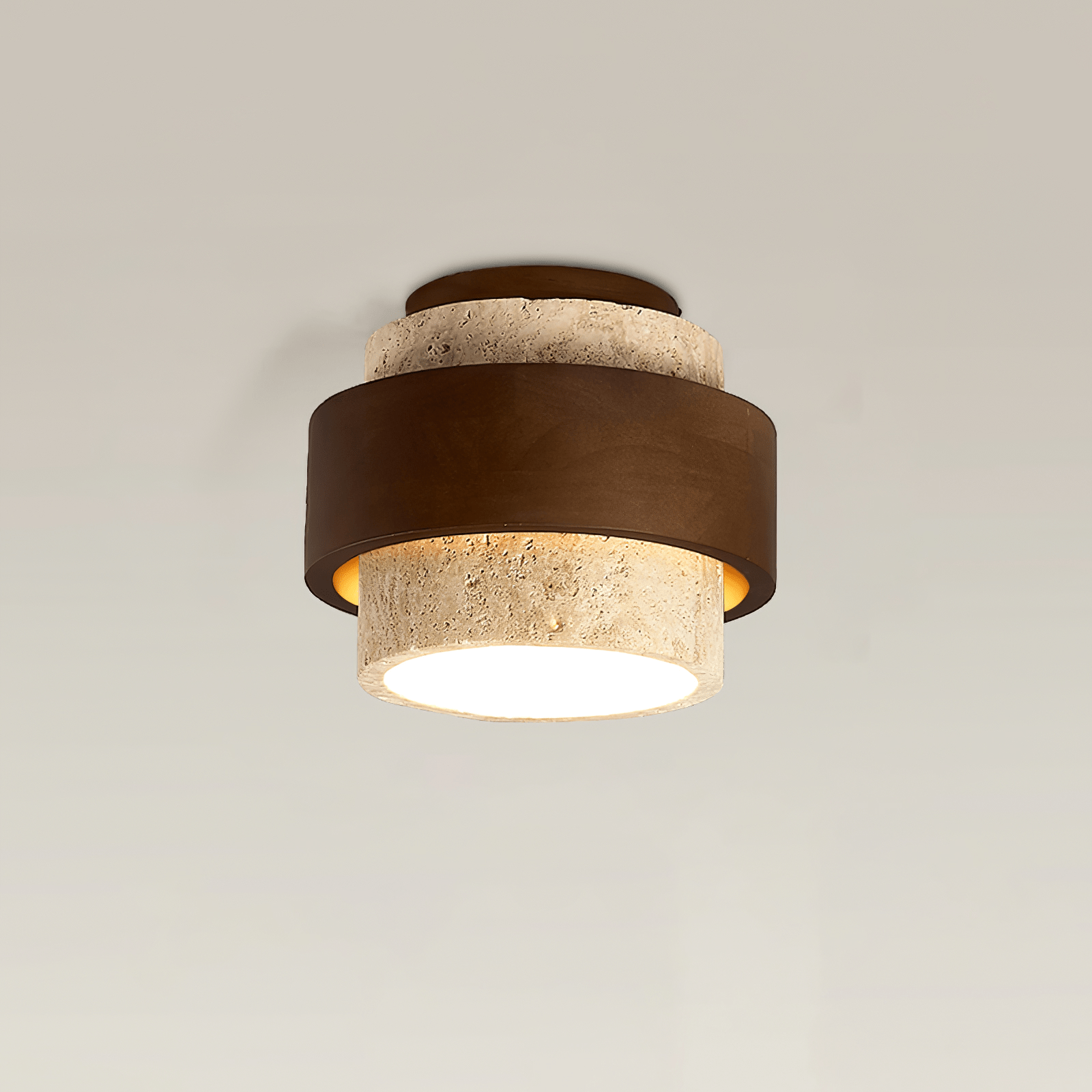 Eltalor Layered Ring Travertine Ceiling Light - Blowlighting