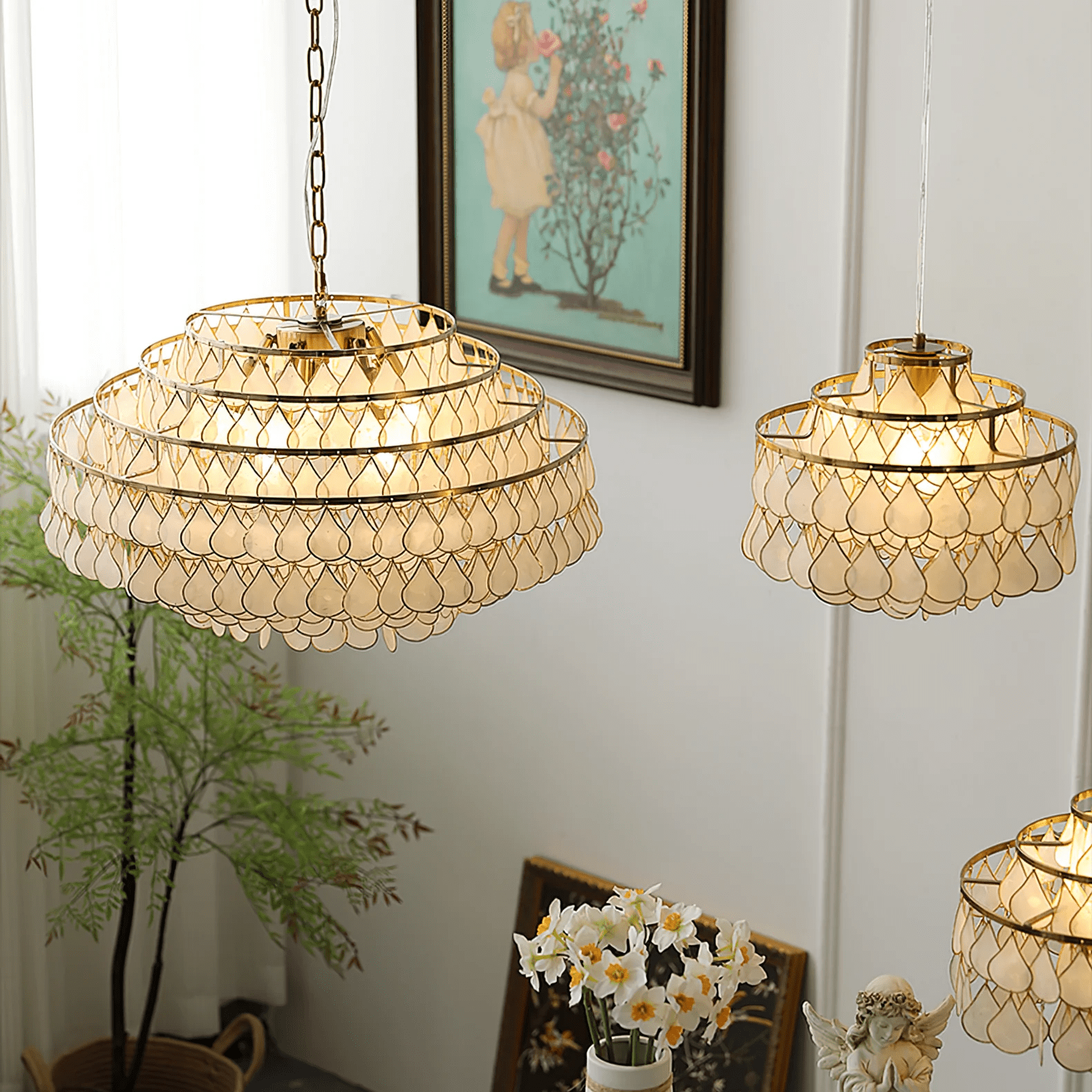 Teardrops Shell Chandelier - Blowlighting