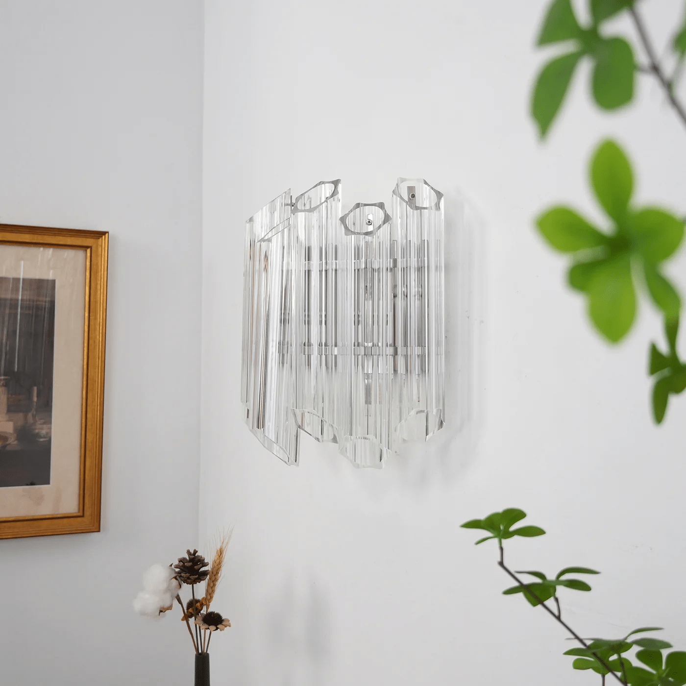 Aurora Wall Lamp Clear Murano Glass Tube Cascade - Blowlighting