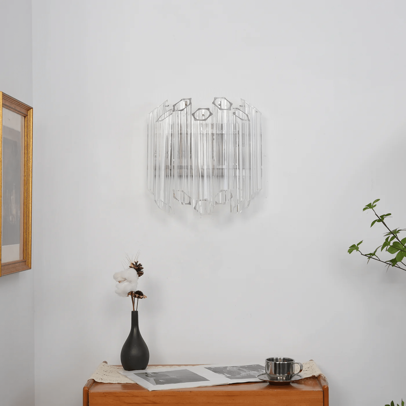 Aurora Wall Lamp Clear Murano Glass Tube Cascade - Blowlighting