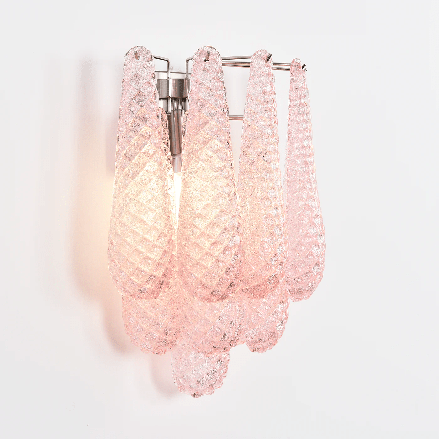 Aurora Wall Lamp Pink Teardrop Glass Floral Artistic - Blowlighting