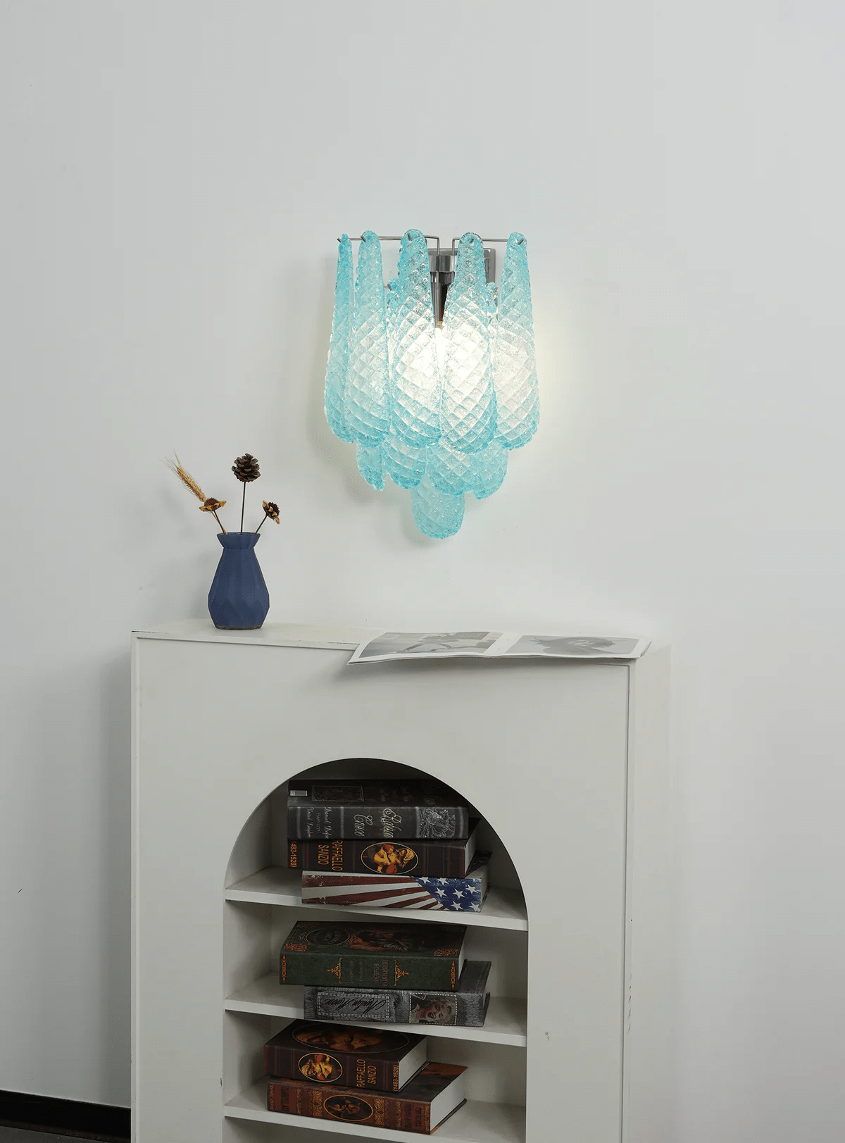 Aurora Wall Lamp Pink Teardrop Glass Floral Artistic - Blowlighting