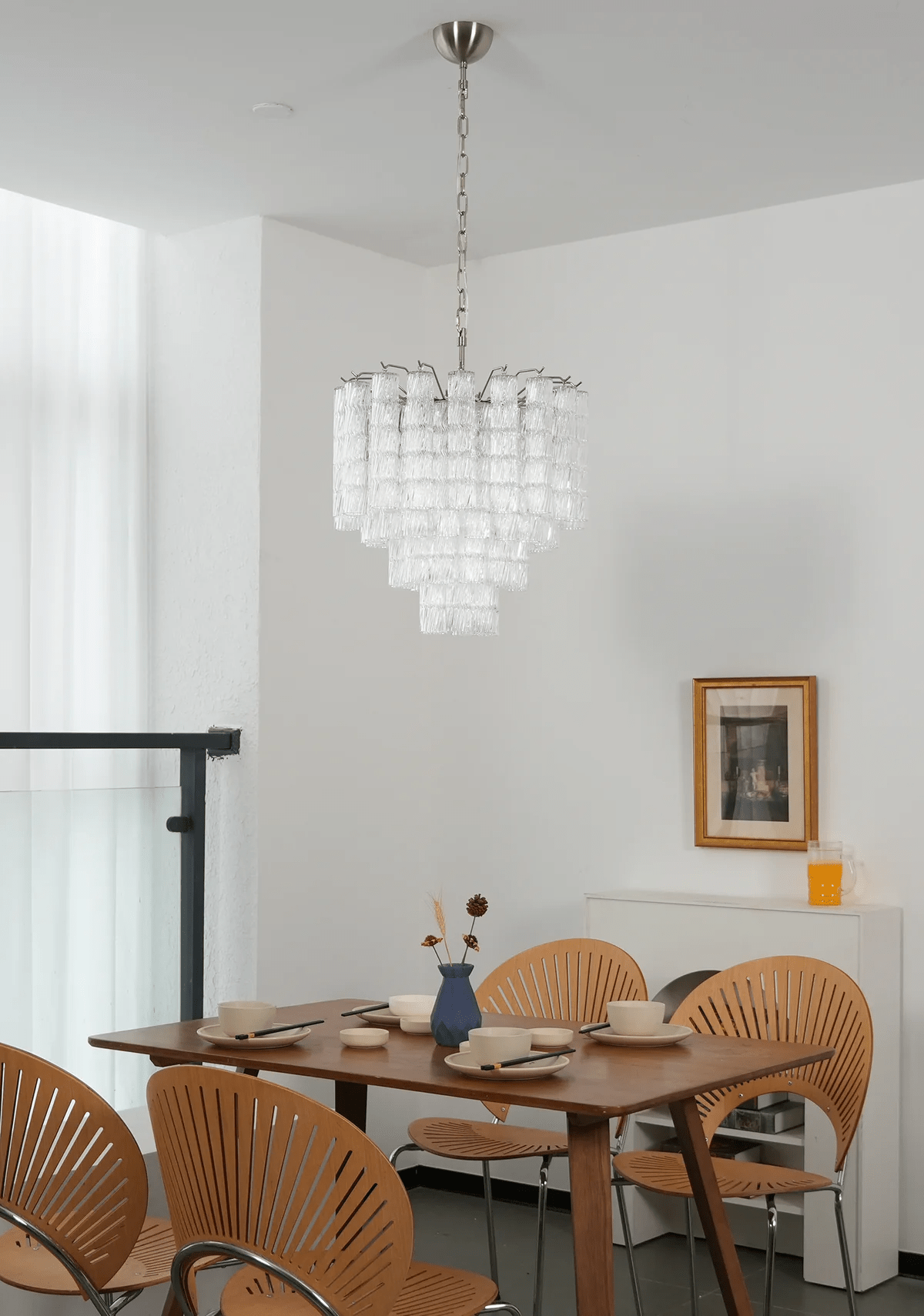 Aurora Chandelier Murano Glass Tiered Cascading Waves - Blowlighting