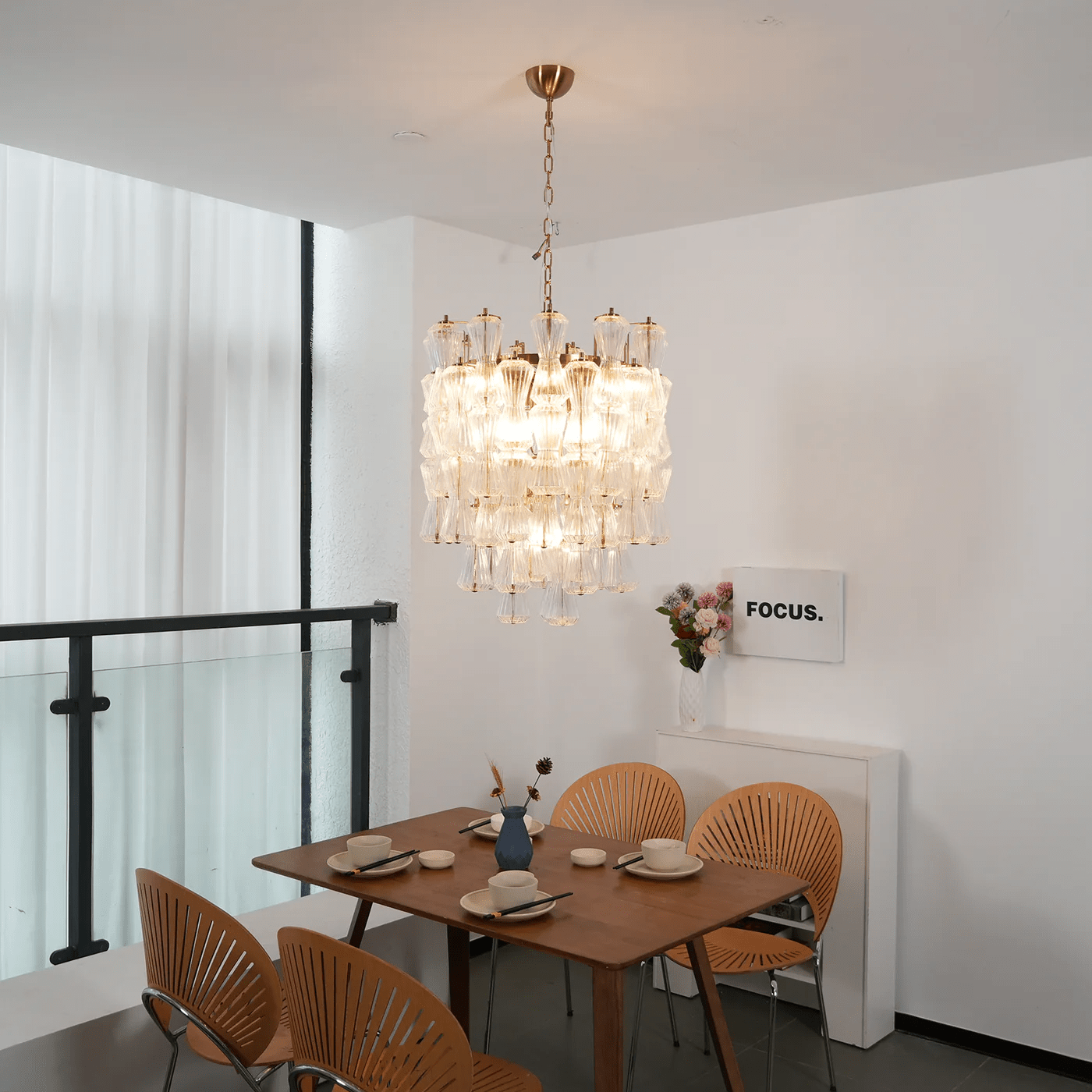 Aurora Chandelier Murano Glass Floral Cascade - Blowlighting