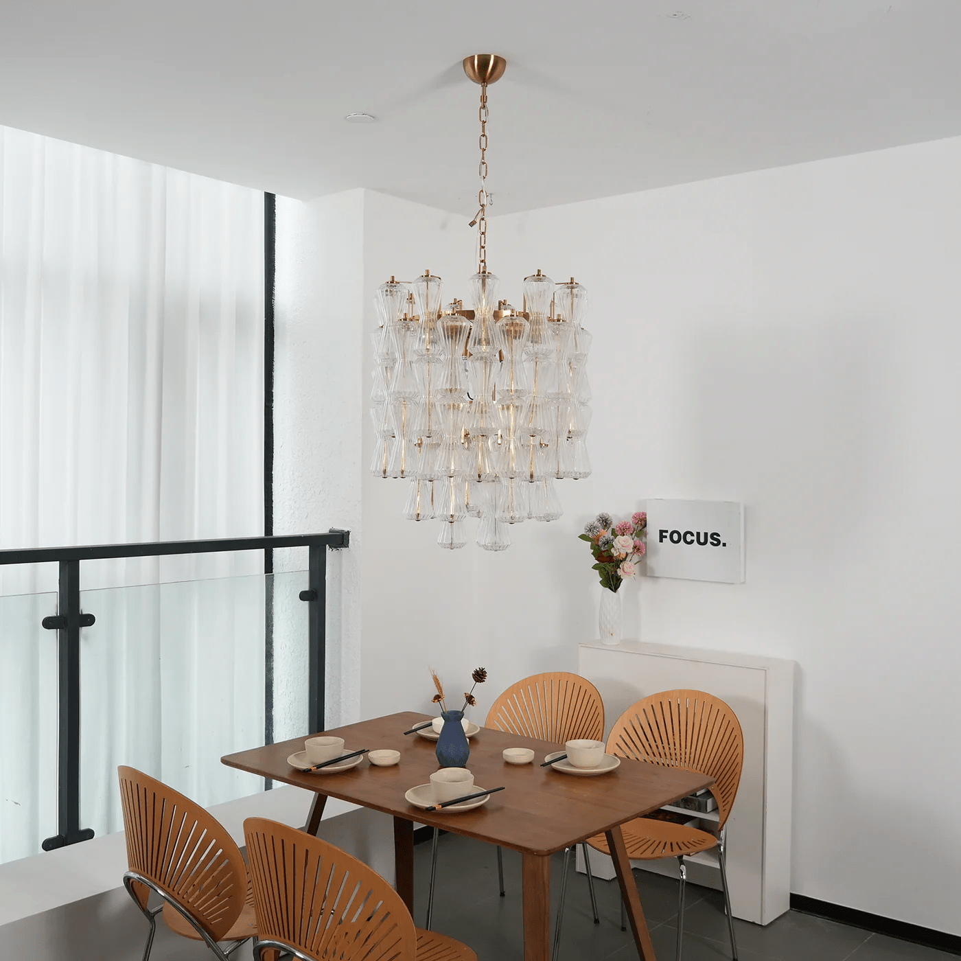 Aurora Chandelier Murano Glass Floral Cascade - Blowlighting