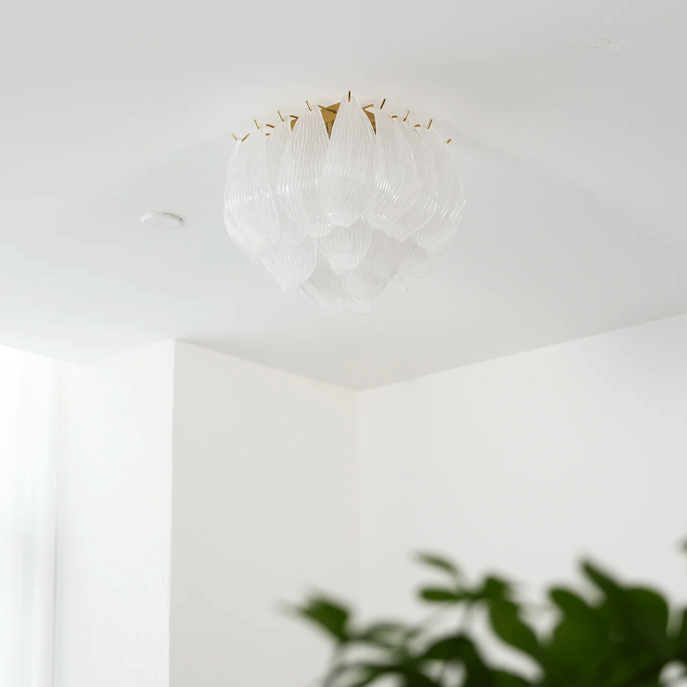 Aurora Ceiling Lamp Murano Petal Hand-Blown Glass Flushmount - Blowlighting