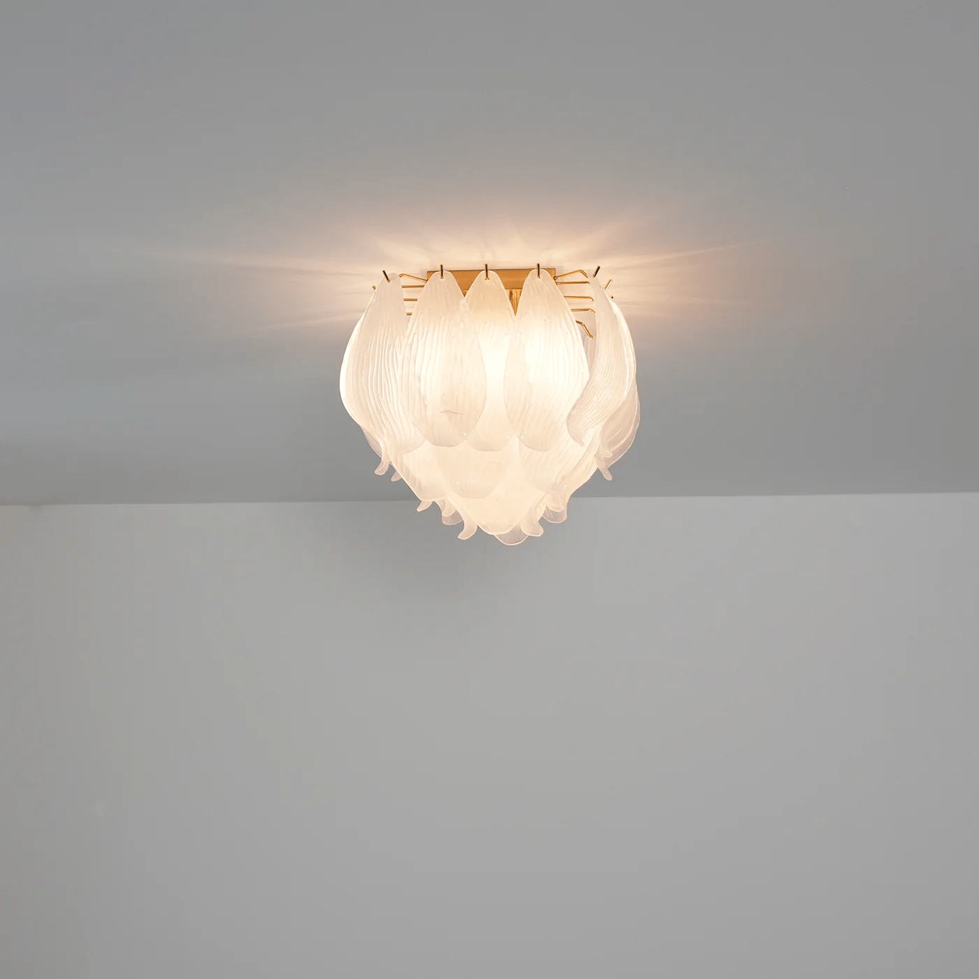 Aurora Ceiling Lamp Murano Petal Hand-Blown Glass Flushmount - Blowlighting