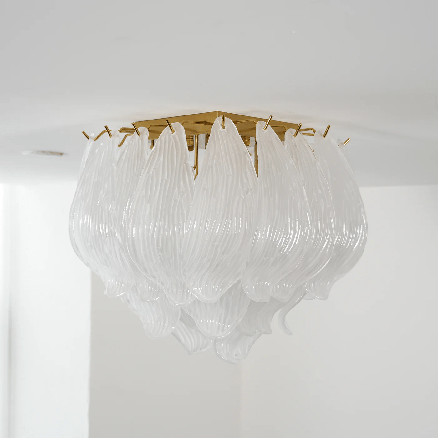 Aurora Ceiling Lamp Murano Petal Hand-Blown Glass Flushmount - Blowlighting