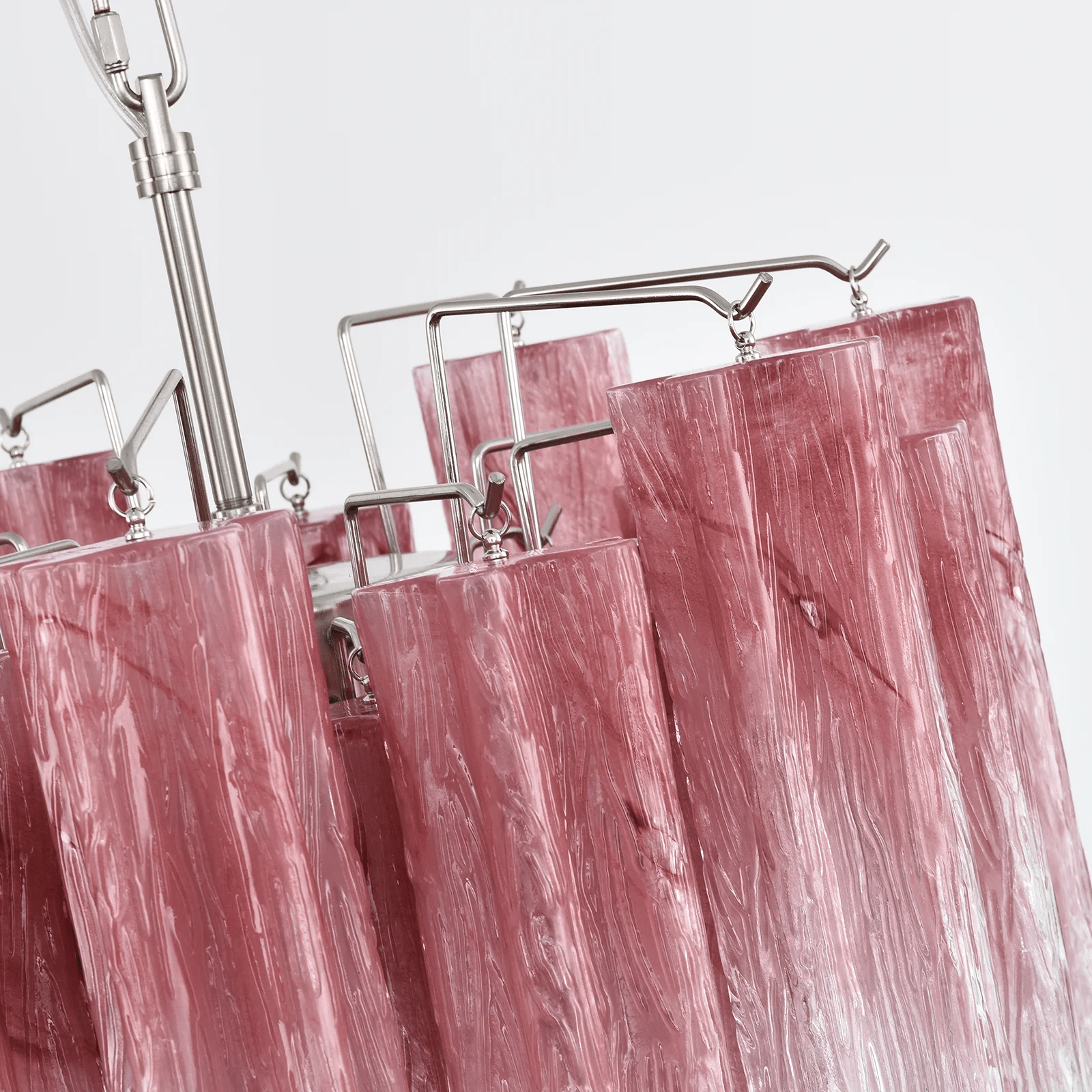 Aurora Chandelier Rose Gradient Murano Glass Tiered - Blowlighting