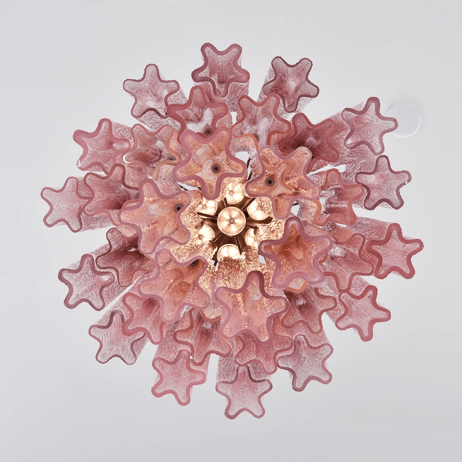Aurora Chandelier Rose Gradient Murano Glass Tiered - Blowlighting