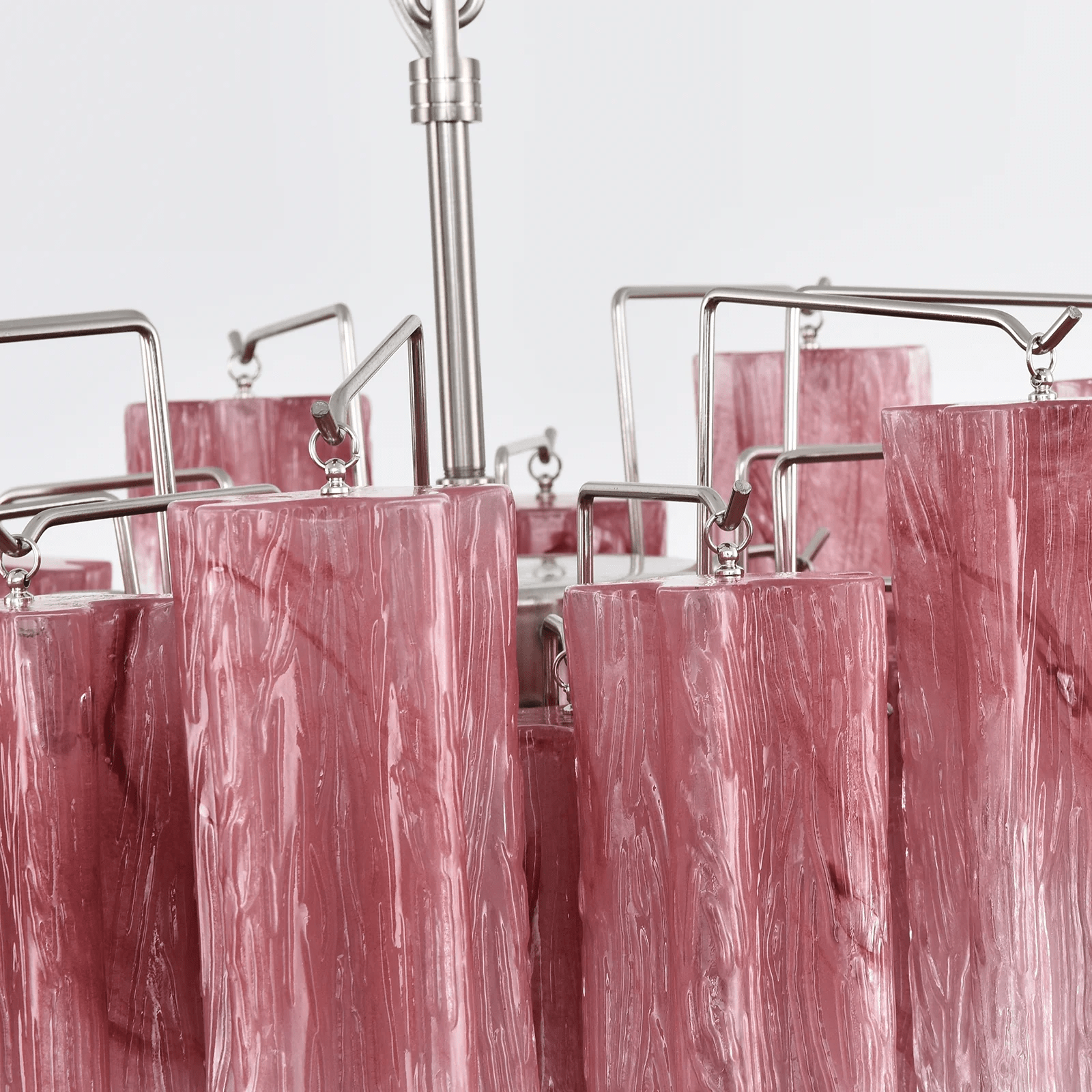 Aurora Chandelier Rose Gradient Murano Glass Tiered - Blowlighting