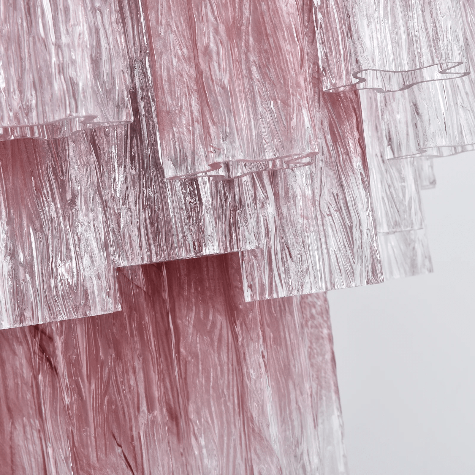 Aurora Chandelier Rose Gradient Murano Glass Tiered - Blowlighting