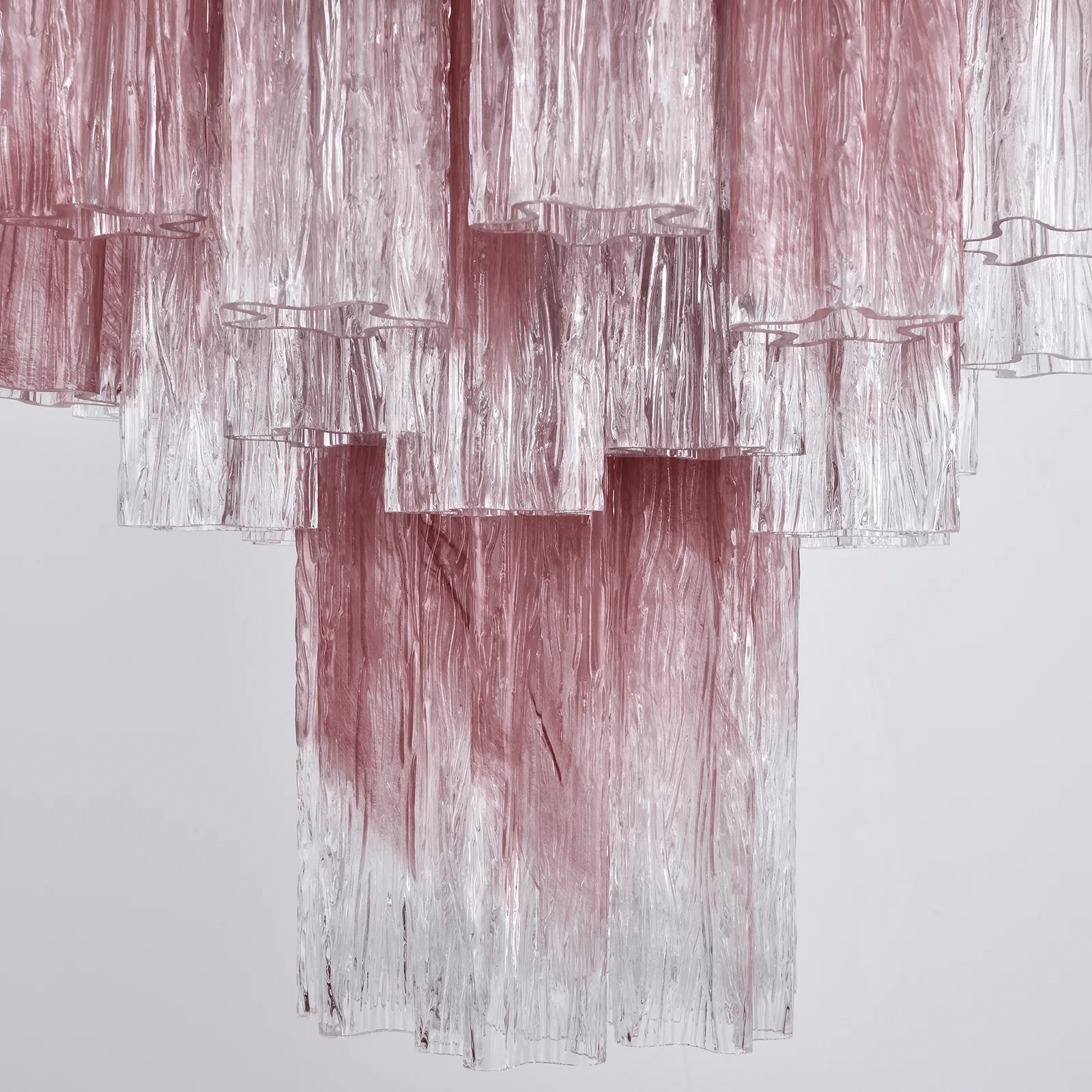 Aurora Chandelier Rose Gradient Murano Glass Tiered - Blowlighting