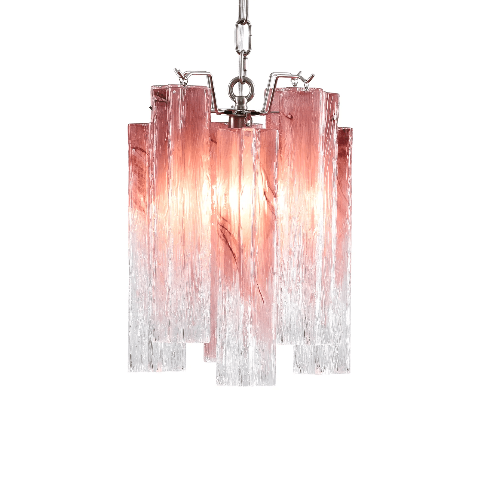 Aurora Chandelier Pink Gradient Murano Glass - Blowlighting