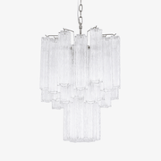 Aurora Chandelier Clear Murano Glass Tube Tiered Modern - Blowlighting